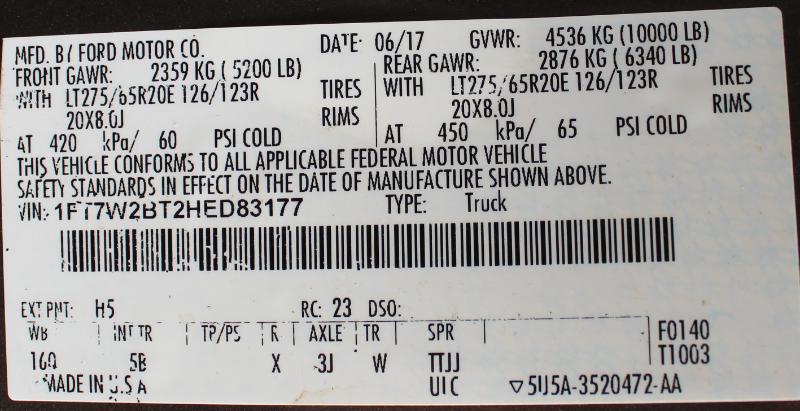 Ford F-250 SD Lariat Crew Cab 4WD 2017