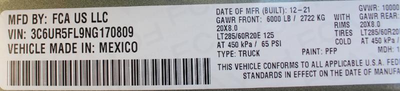 RAM 2500 Laramie Crew Cab SWB 4WD 2022