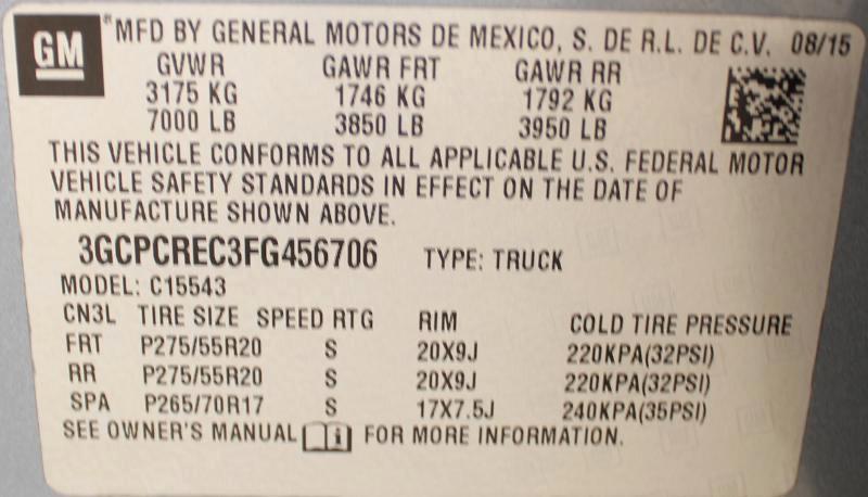 Chevrolet Silverado 1500 LT Crew Cab 2WD 2015