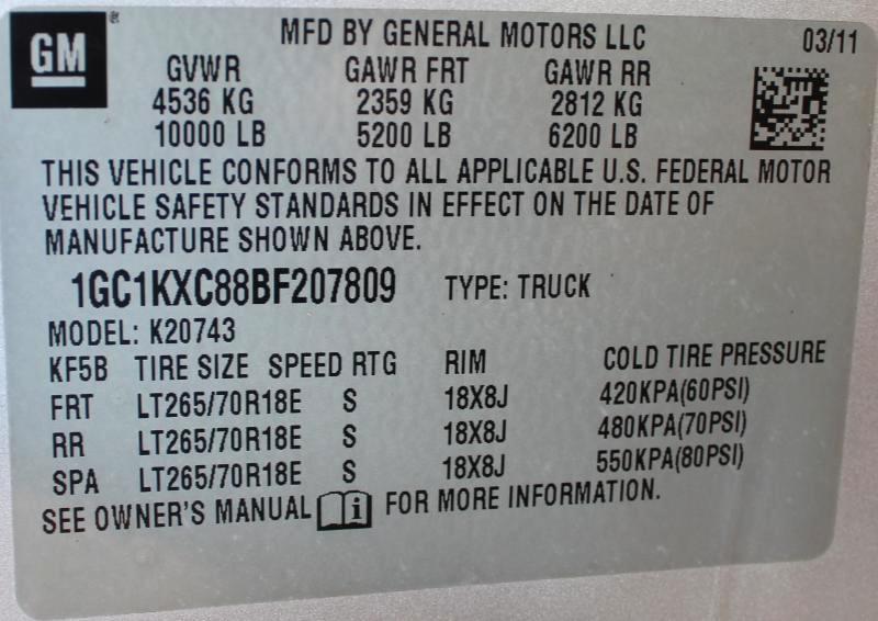 Chevrolet Silverado 2500HD LT Crew Cab Short Bed 4WD 2011