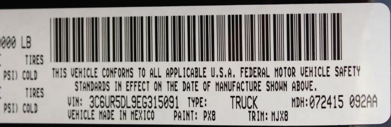 RAM 2500 SLT Crew Cab SWB 4WD 2014