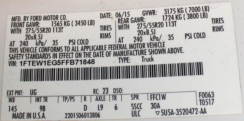 Ford F-150 Platinum SuperCrew 6.5-ft. Bed 4WD 2015