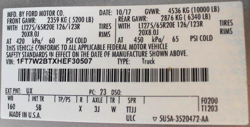 Ford F-250 SD Lariat Crew Cab 4WD 2017