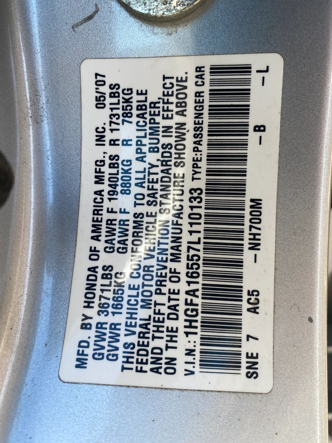 Honda Civic  2007 Honda Civic  2007