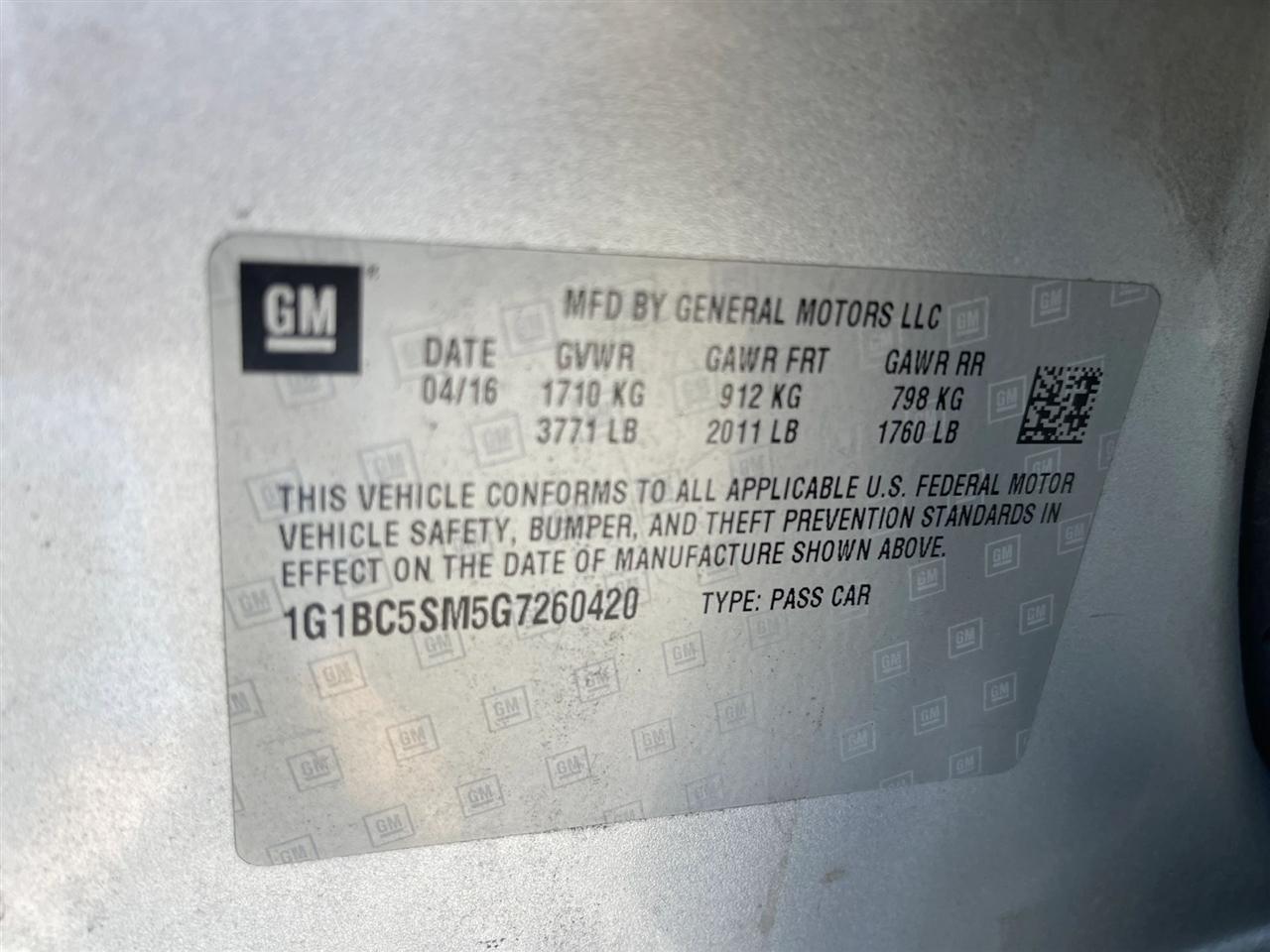 Chevrolet Cruze  2016