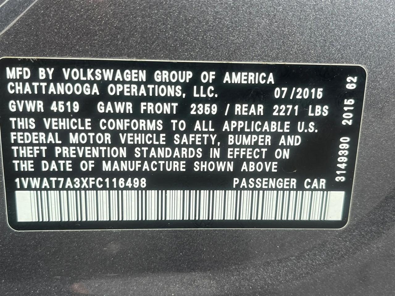 Volkswagen Passat  2015