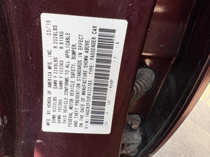 Honda Accord LX Sedan CVT 2015
