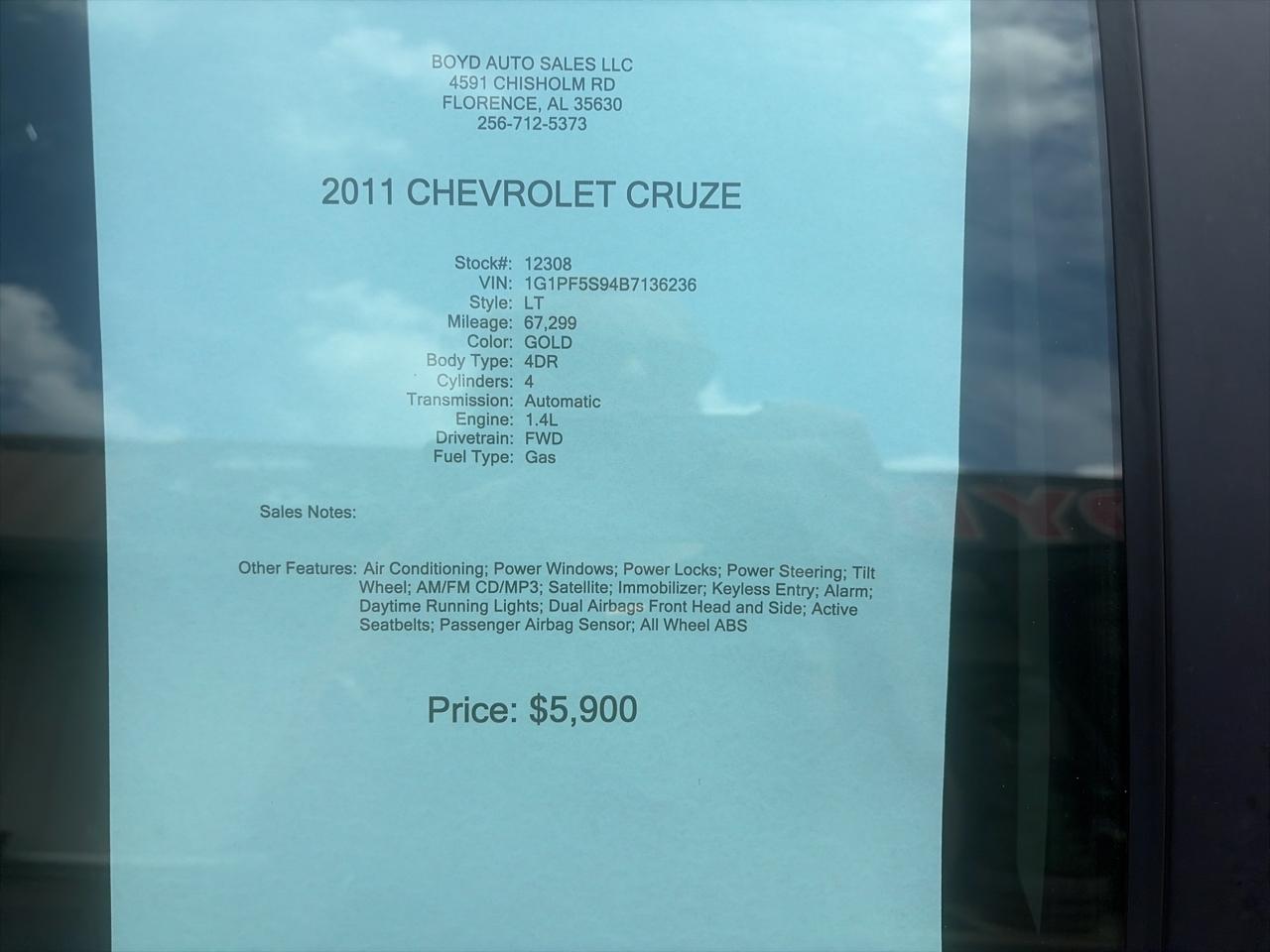Chevrolet Cruze 1LT 2011