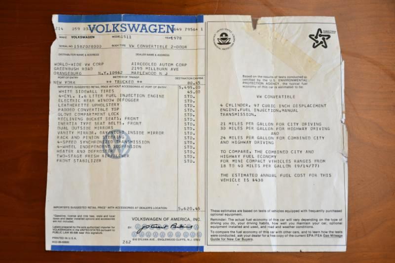 Volkswagen Beetle Convertible  1978