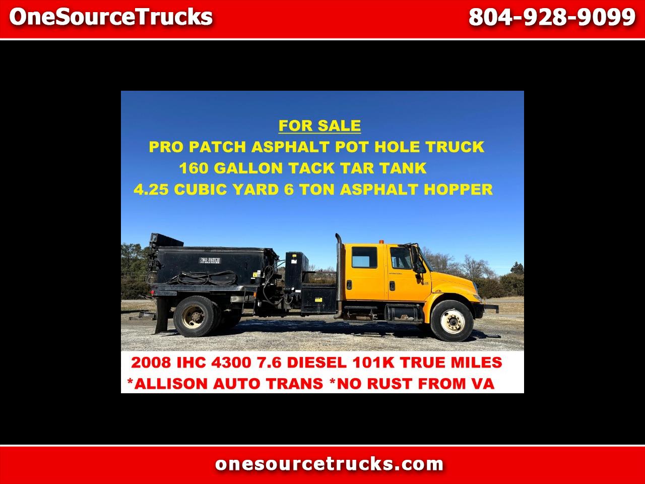 2008 International 4300 PRO PATCH POT HOLE ASPHALT PATCH TRUCK IHC 4300