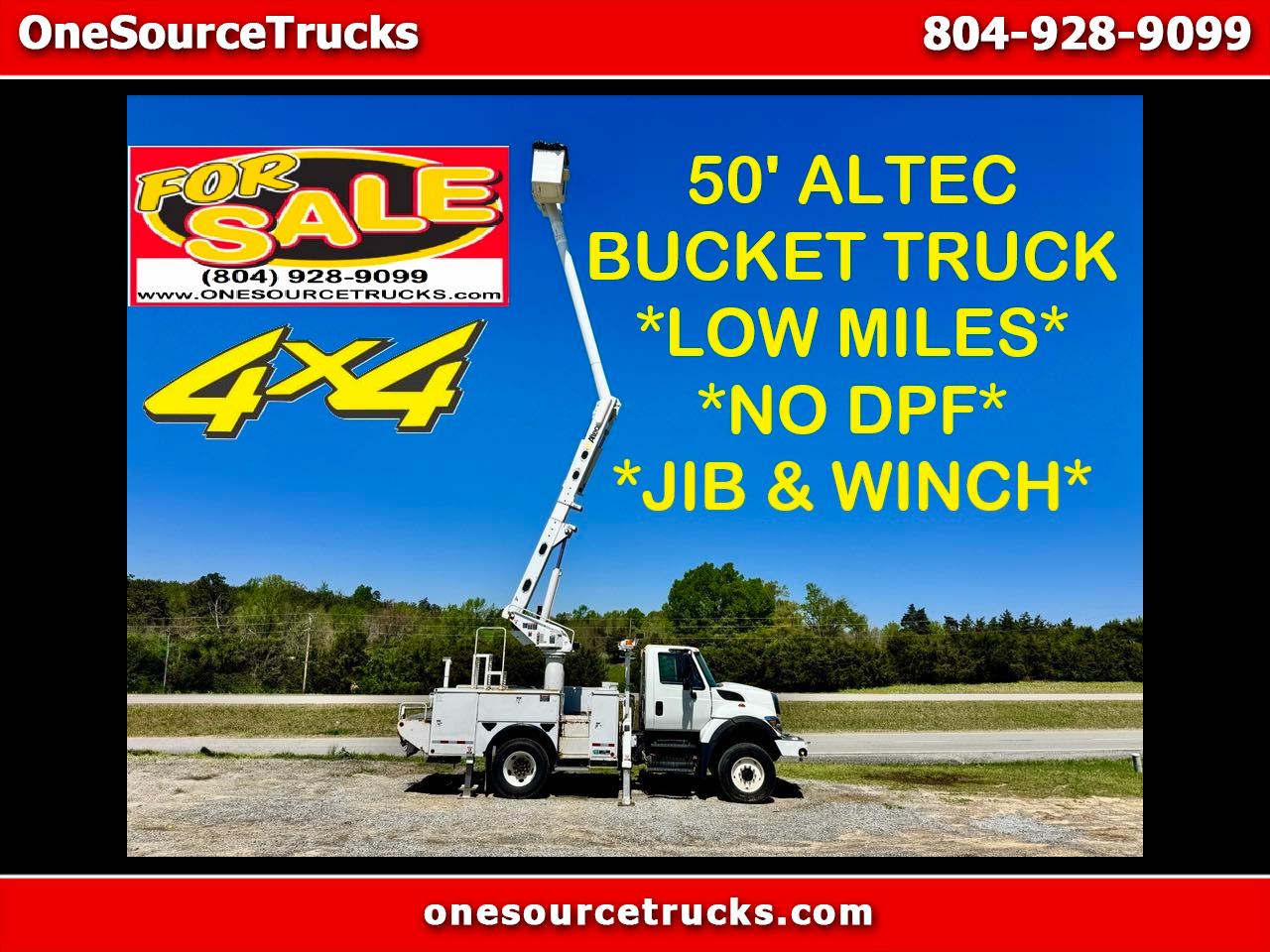 2010 International 7300 50' ALTEC 4X4 BUCKET TRUCK 80K MILES EXC COND