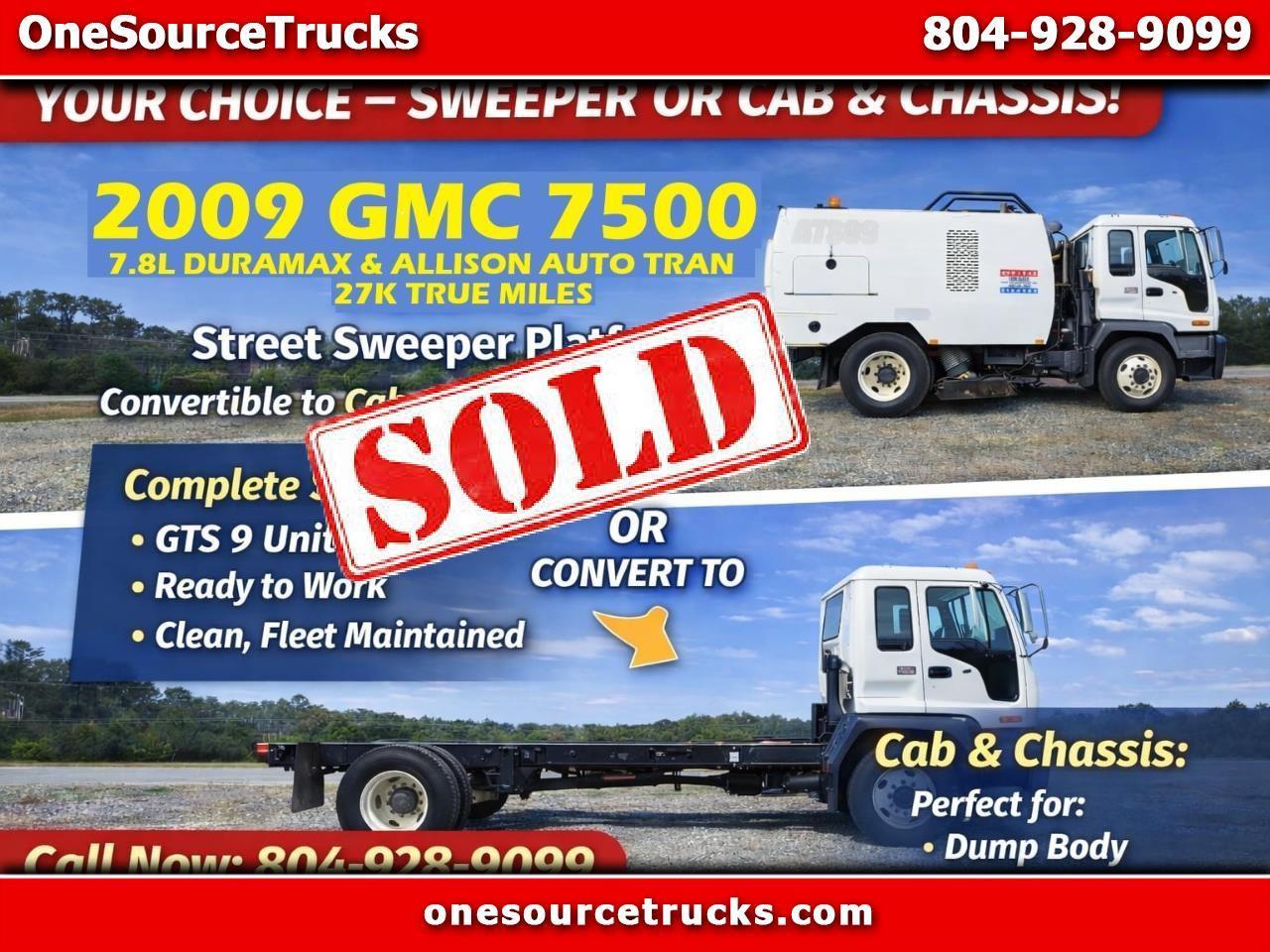 2009 GMC T7500 STREET SWEEPER SCHWARZE