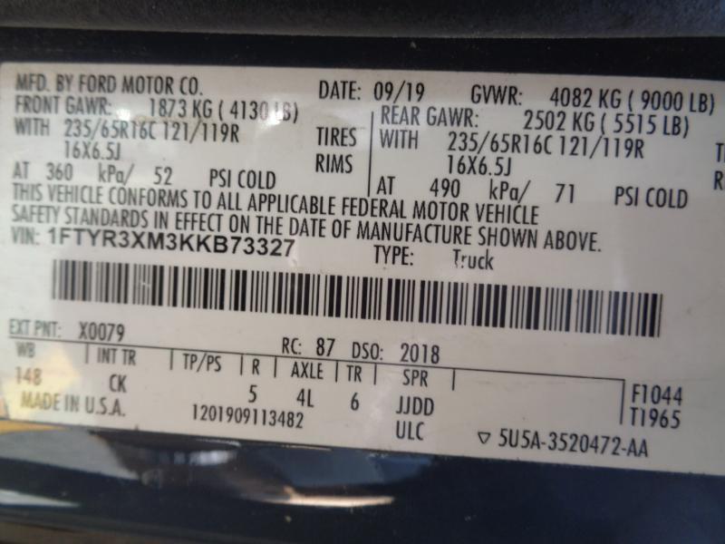 Ford Transit 250 Van High Roof w/Sliding Pass. 148-in. WB EL 2019