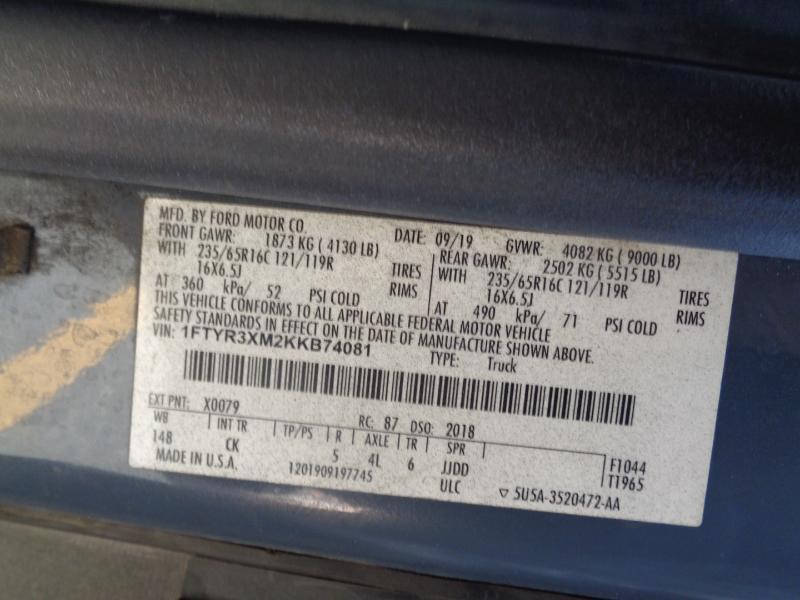 Ford Transit 250 Van High Roof w/Sliding Pass. 148-in. WB EL 2019