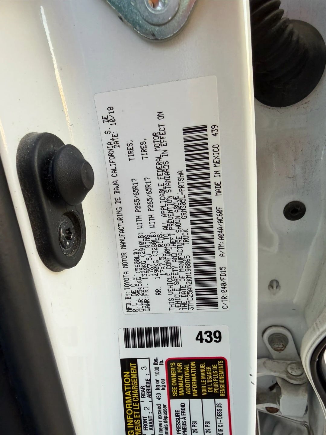 Toyota Tacoma SR5 Double Cab Long Bed V6 6AT 4WD 2019 Toyota Tacoma SR5 Double Cab Long Bed V6 6AT 4WD 2019