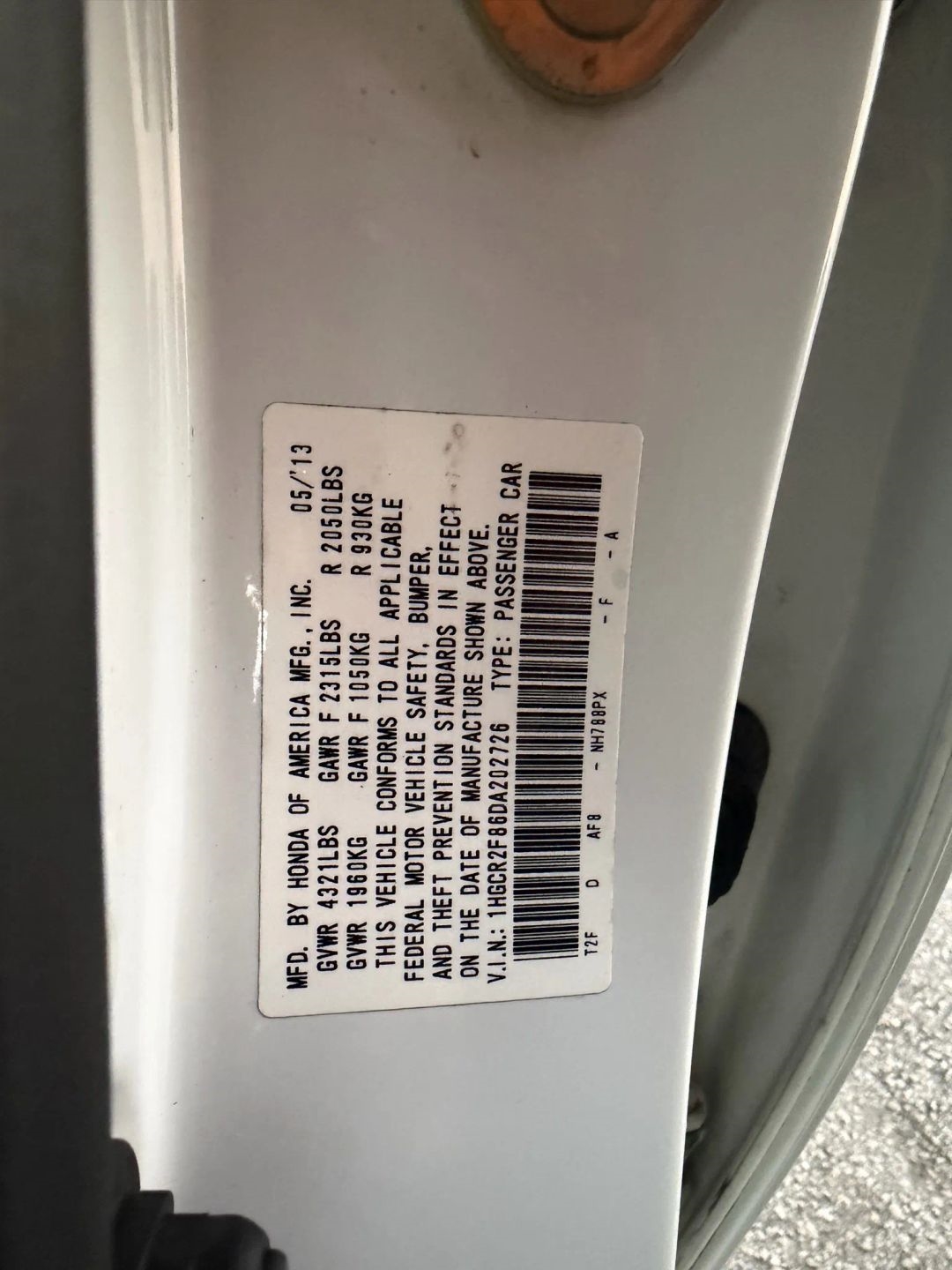 Honda Accord EX-L Sedan CVT 2013