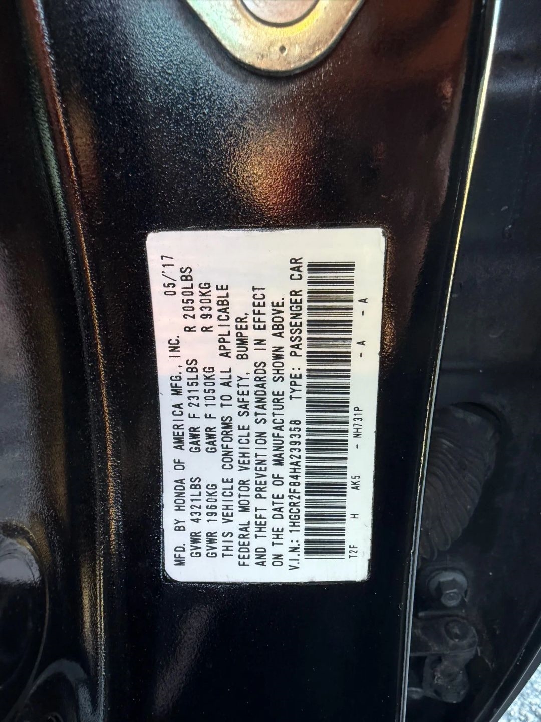 Honda Accord EX-L Sedan CVT 2017