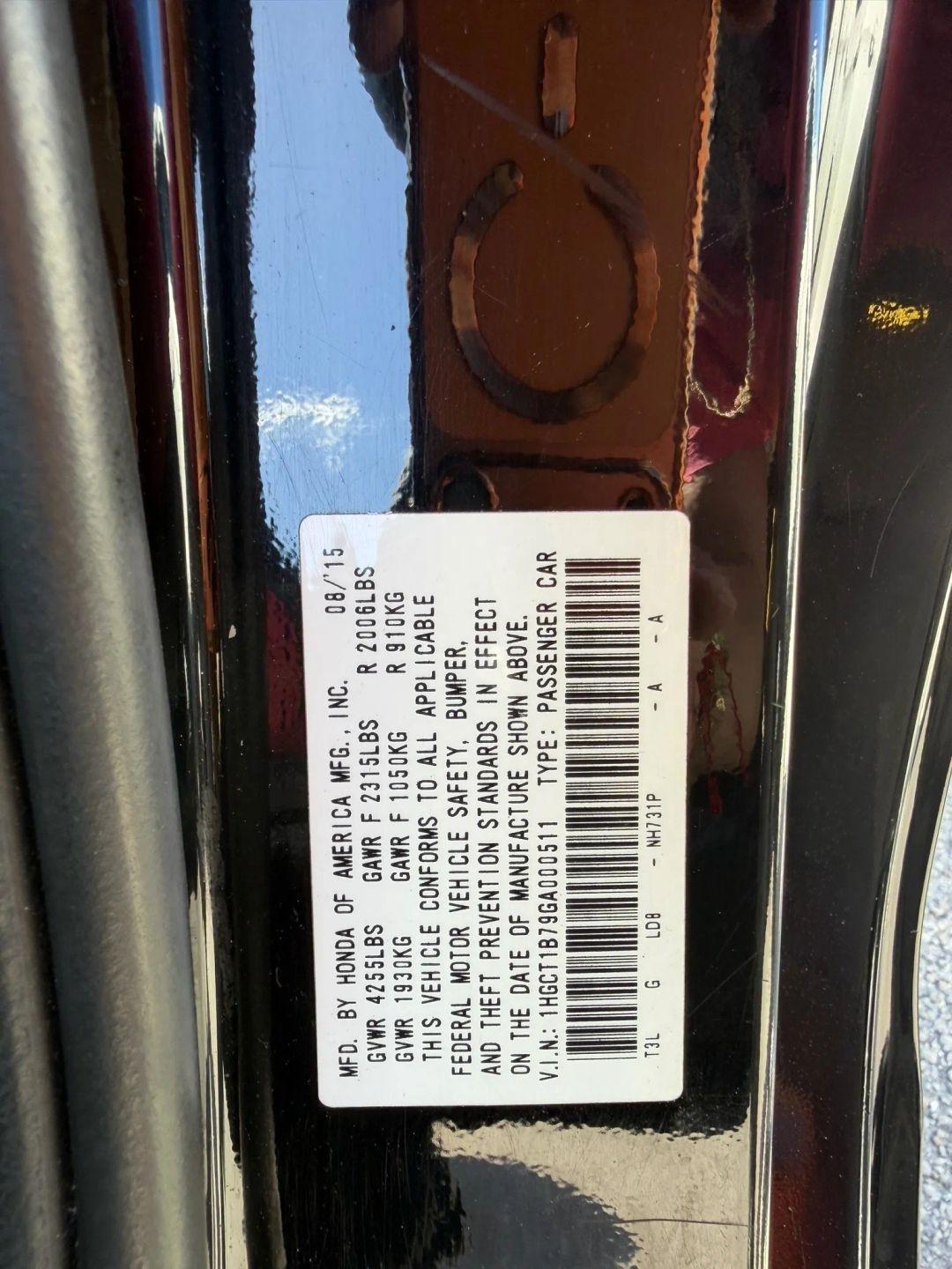 Honda Accord EX Coupe CVT 2016