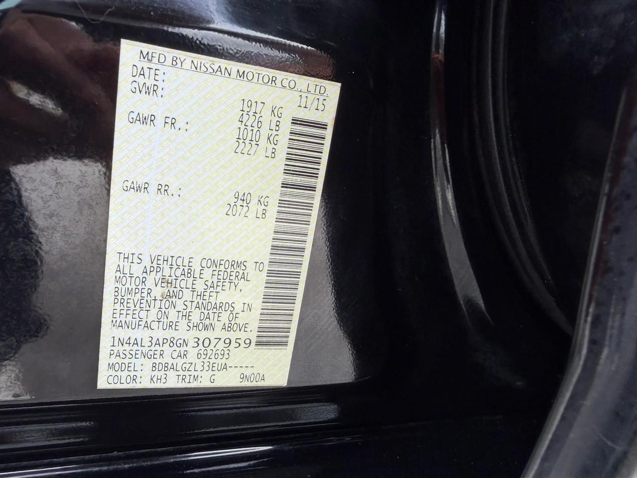 Nissan Altima 2.5 S 2016