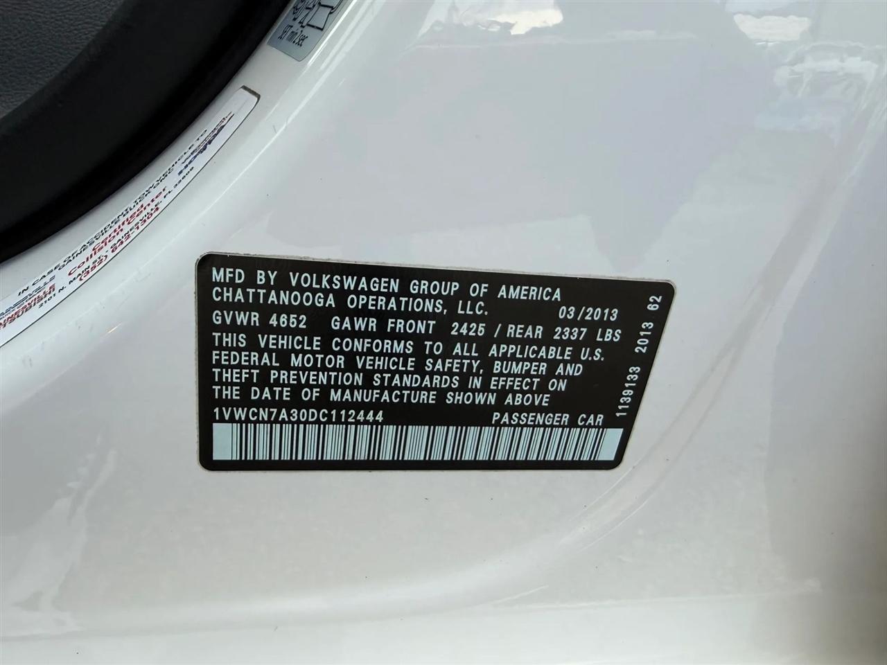 Volkswagen Passat 2.0L TDI SEL Premium 2013