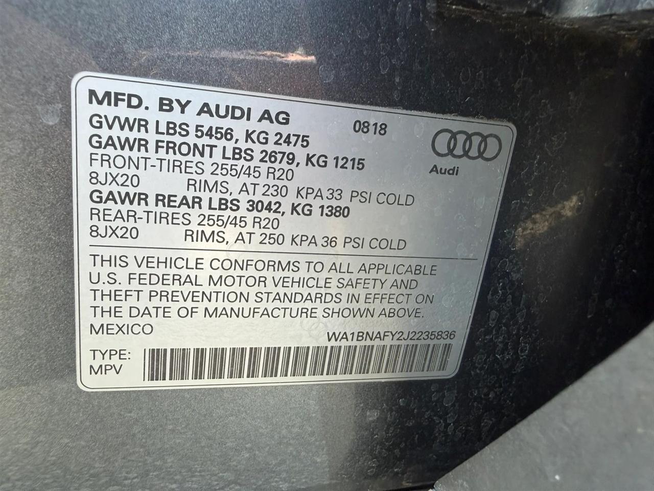 Audi Q5 2.0T Premium Plus quattro 2018