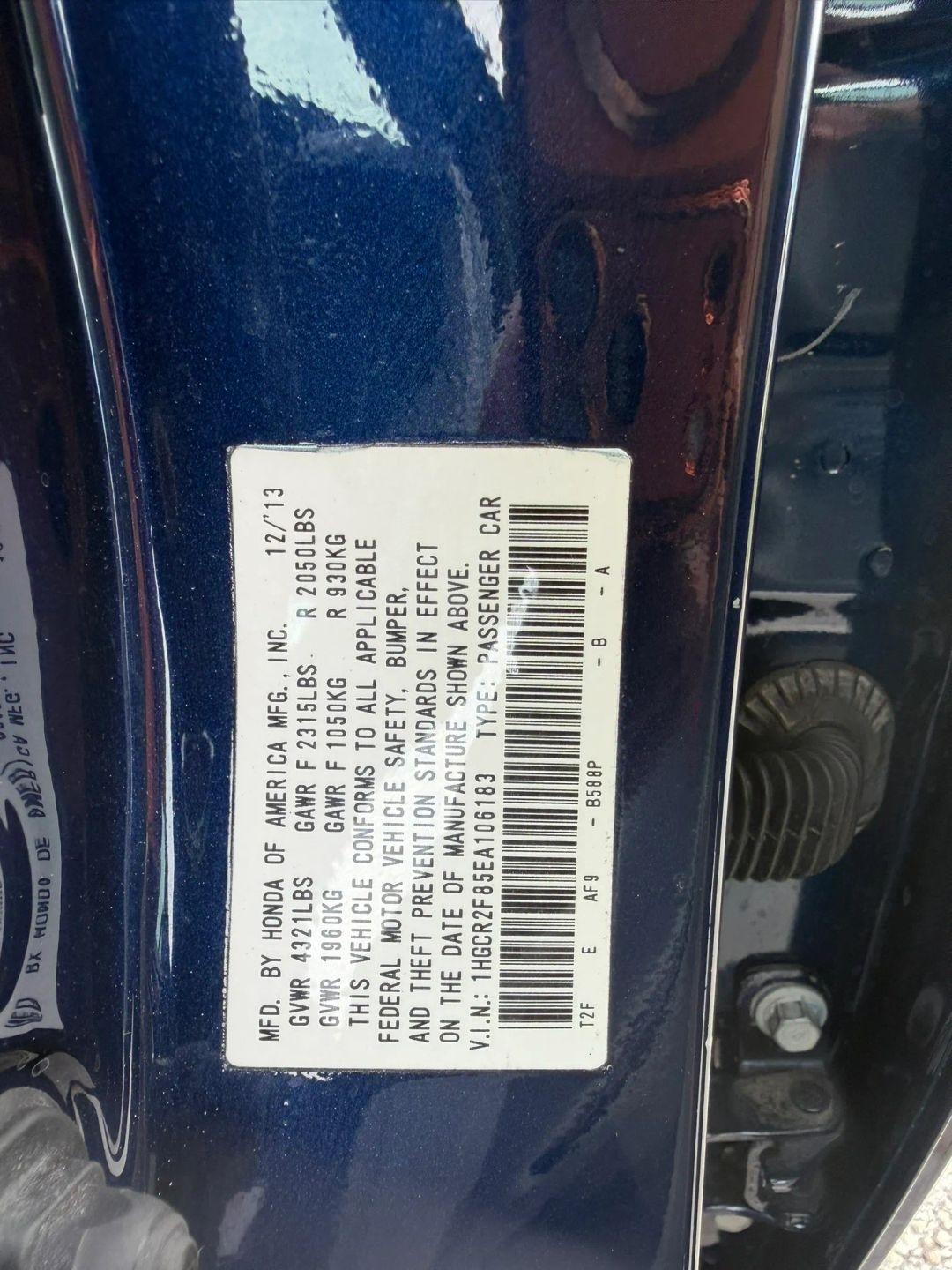 Honda Accord EX-L Sedan CVT 2014
