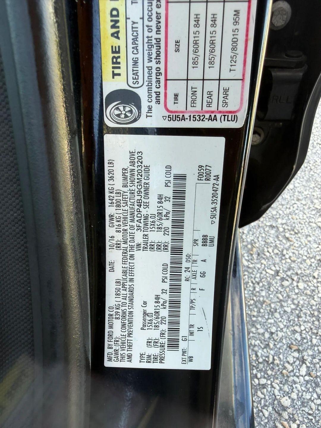 Ford Fiesta SE Sedan 2016