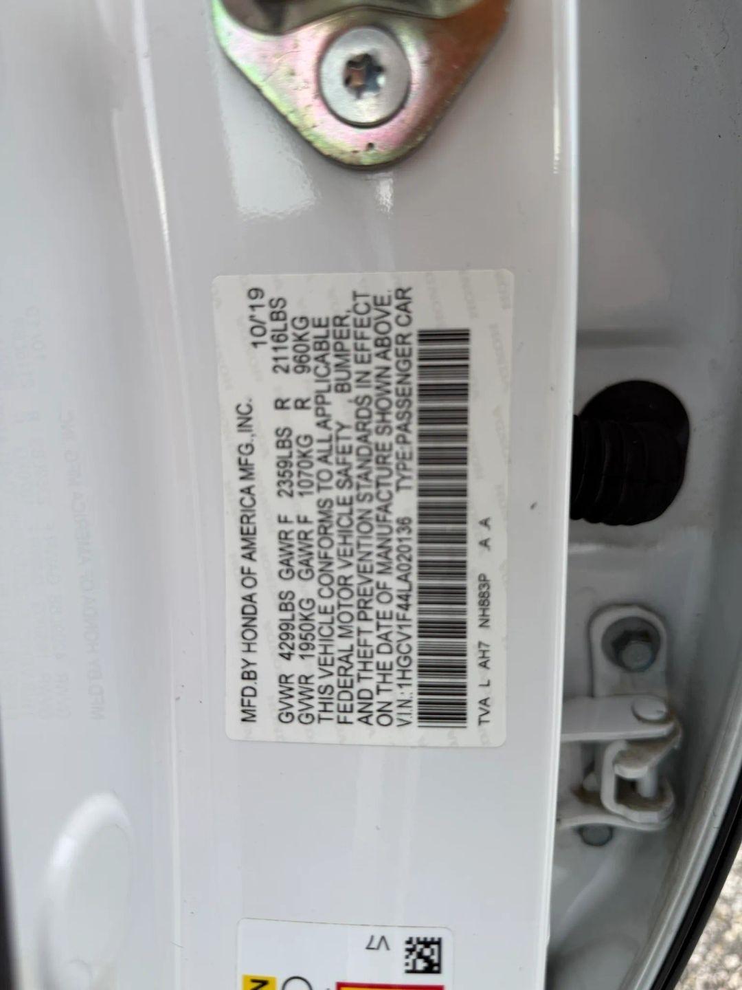 Honda Accord EX CVT 2020
