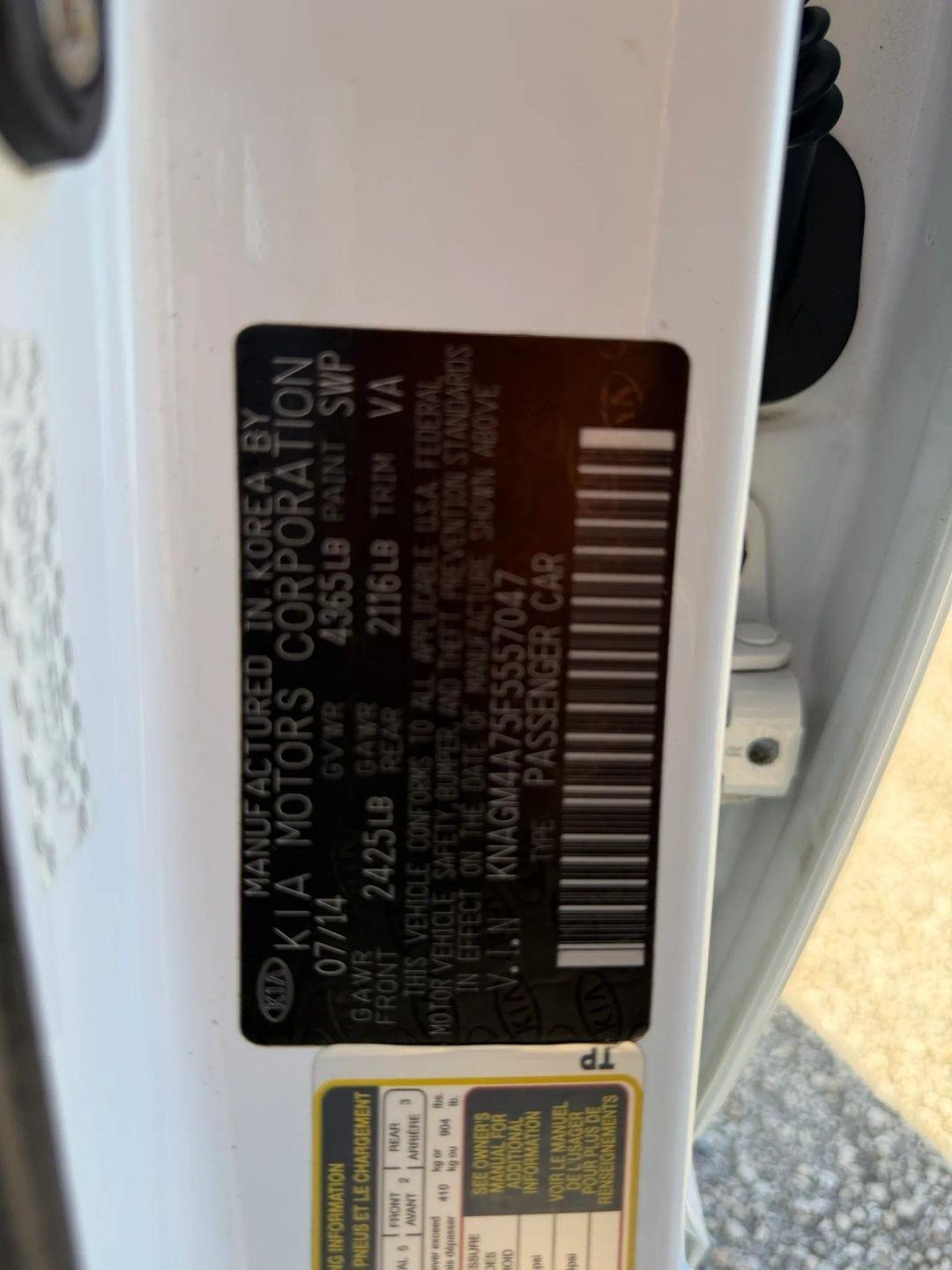 Kia Optima LX 2015