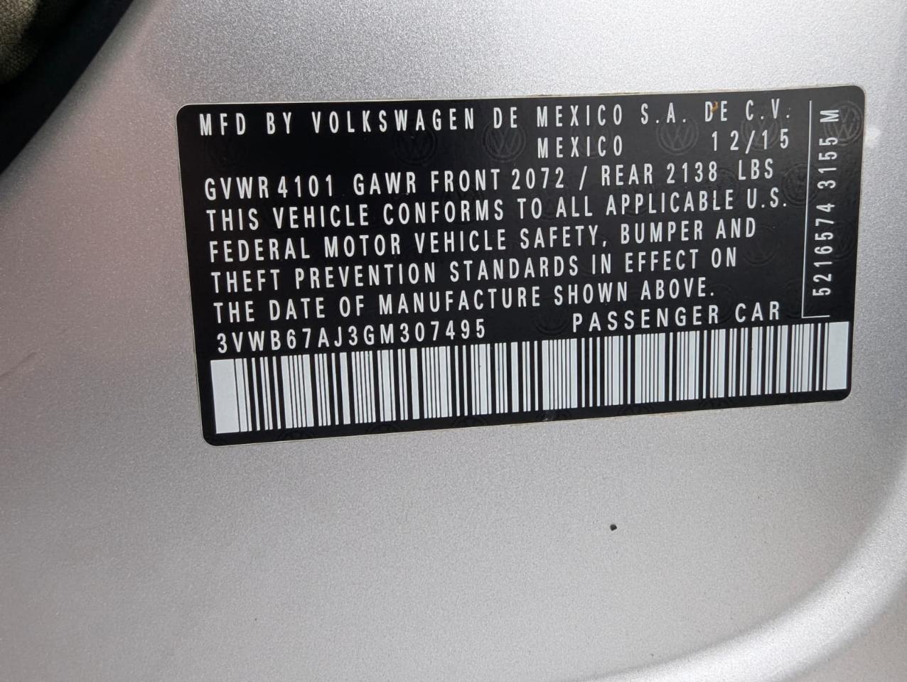 Volkswagen Jetta 1.4T SE 6A 2016