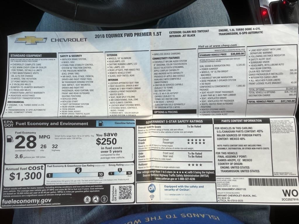 Chevrolet Equinox Premier 2018