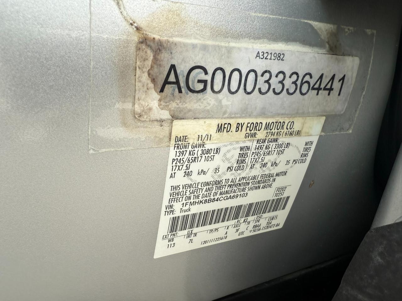 Ford Explorer Base 4WD 2012