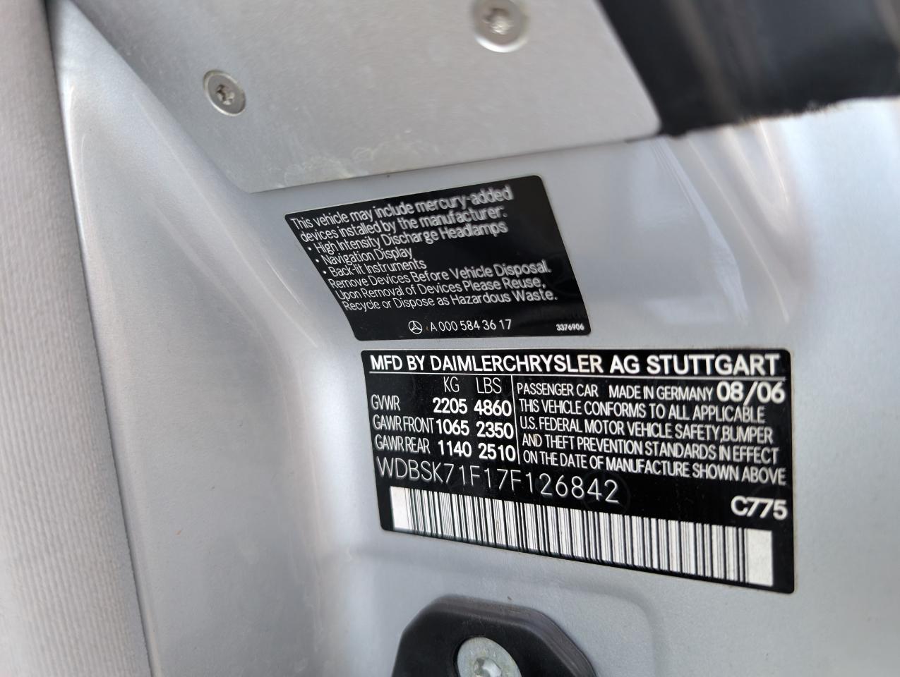 Mercedes-Benz SL-Class SL550 2007