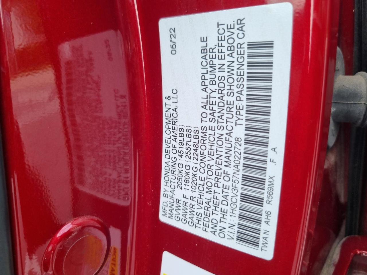 Honda Accord Hybrid EX-L 2022