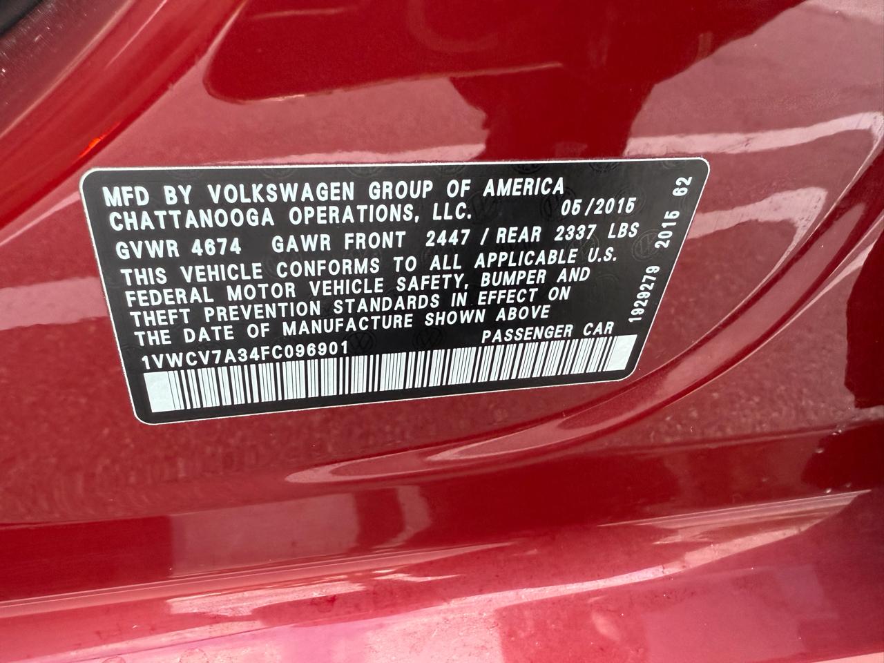 Volkswagen Passat TDI SEL Premium 6A 2015