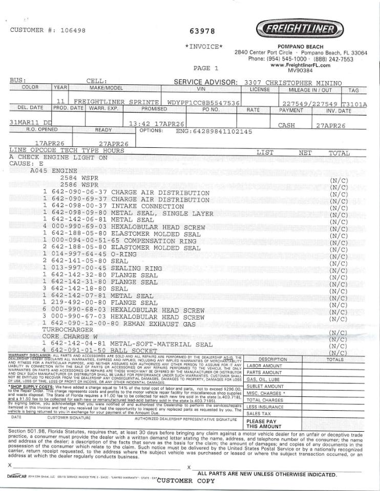 Freightliner Sprinter 3500 170-in. WB 2011