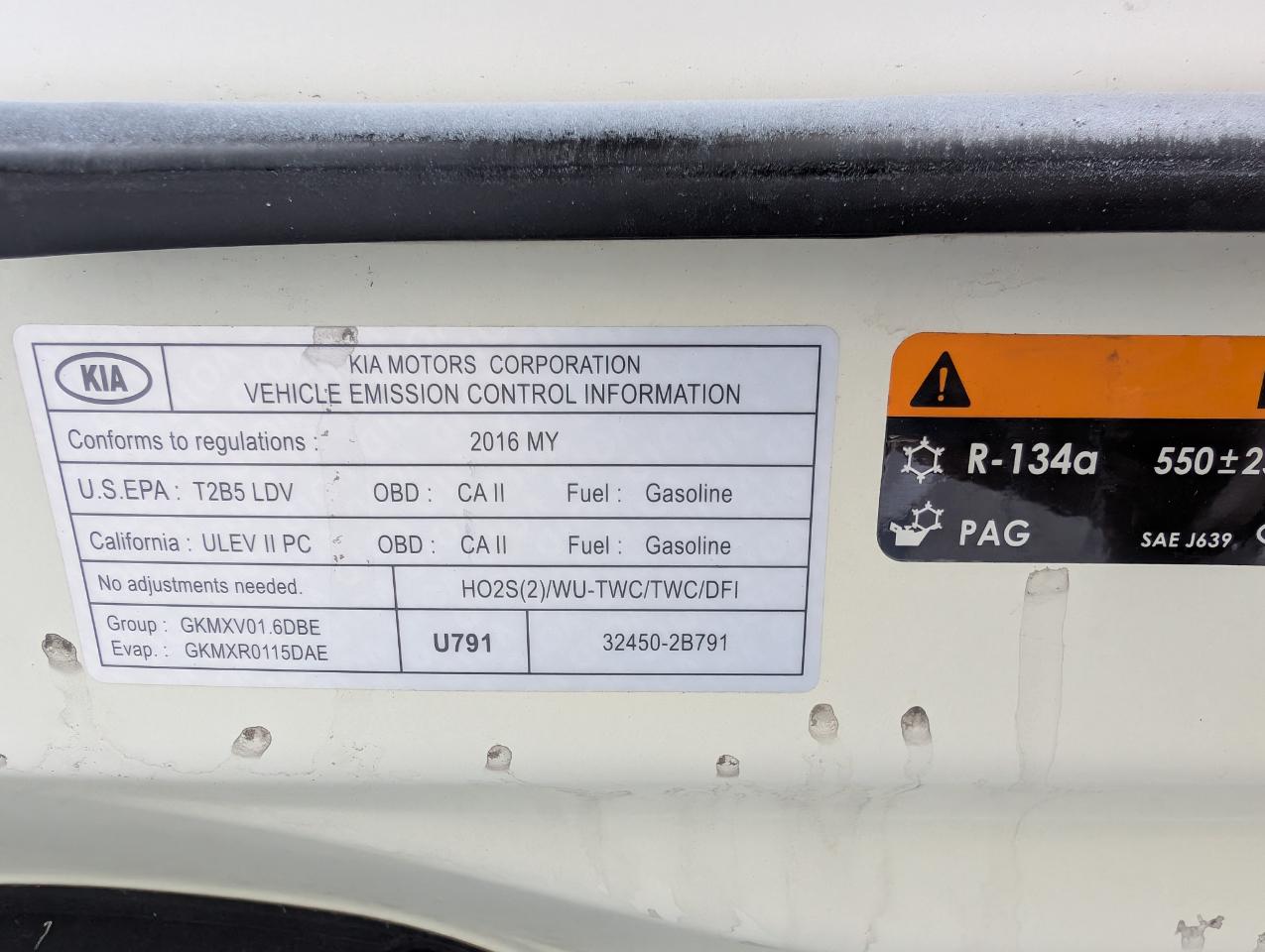 Kia Soul Base 6A 2016