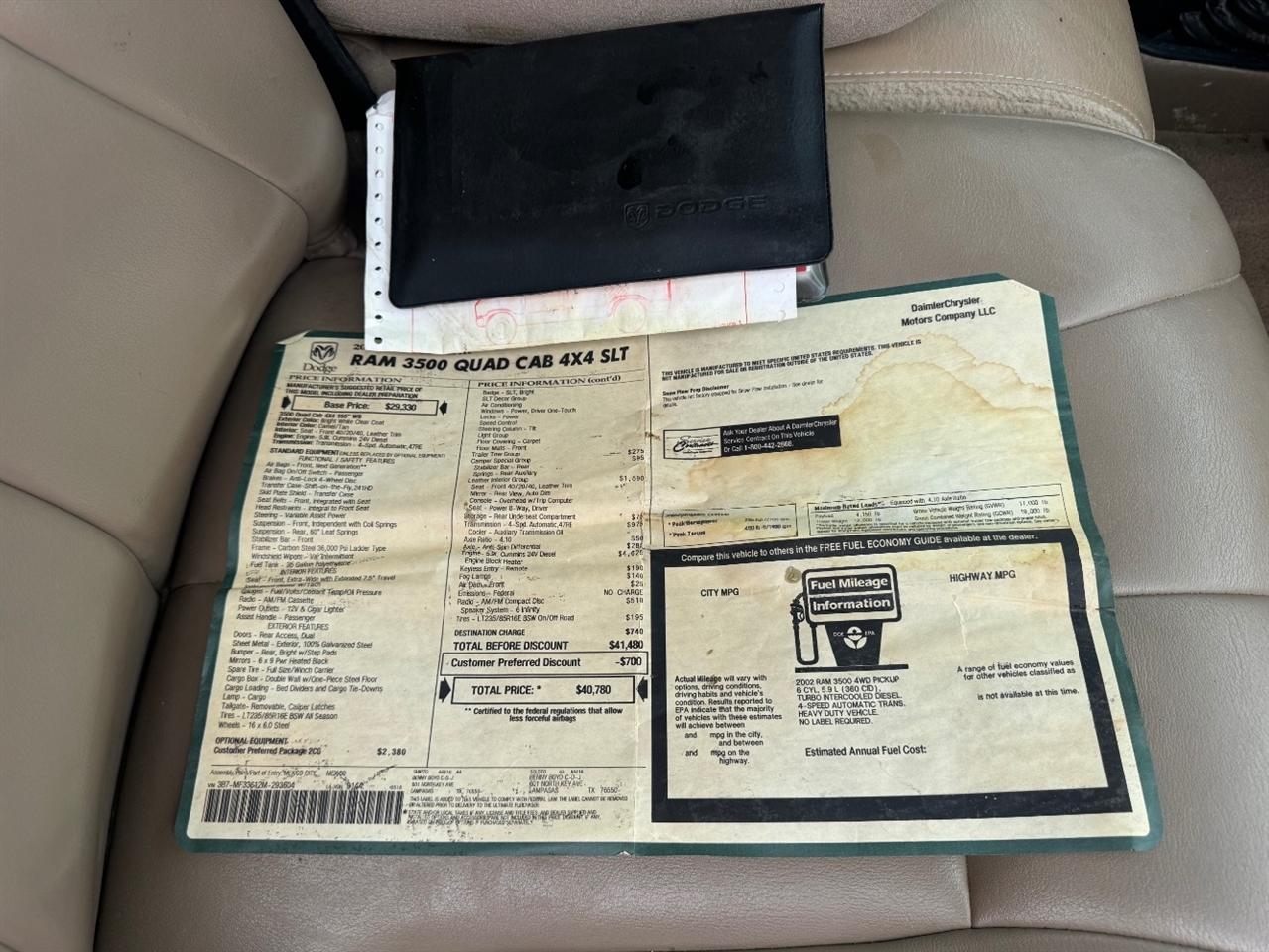Dodge Ram 3500 ST Quad Cab 4WD 2002