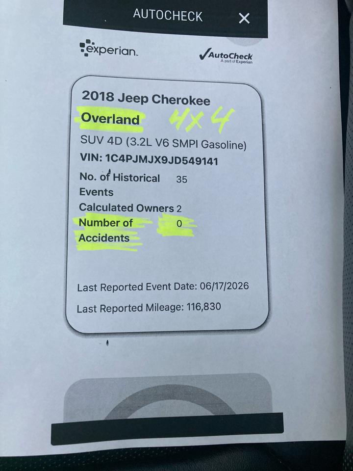 Jeep Cherokee Overland 4WD 2018