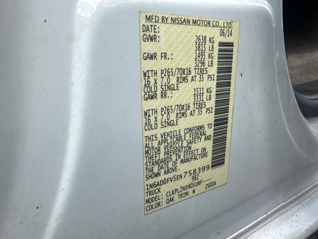 Nissan Frontier 4WD Crew Cab LWB Auto SV 2014