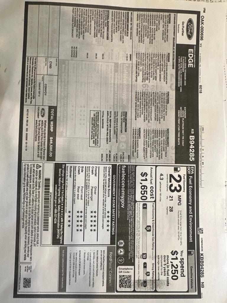 Ford Edge Titanium 4D SUV AWD 2019