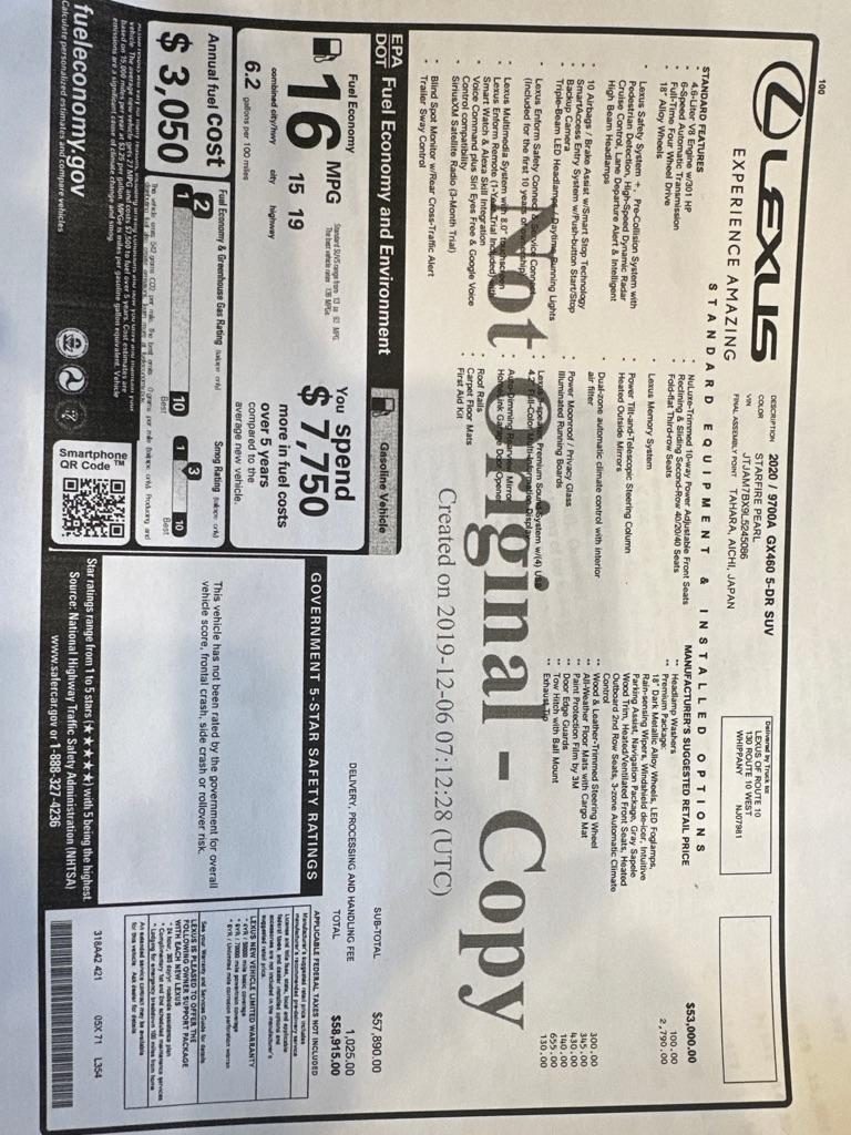 Lexus GX 460 4WD 4dr Premium 2020