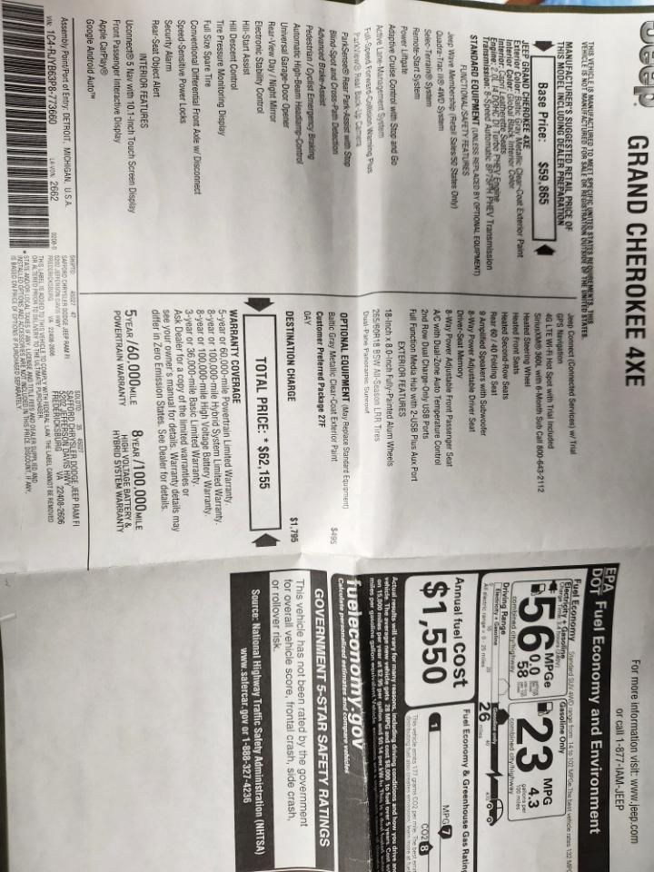 Jeep Grand Cherokee 4xe 4x4 2023