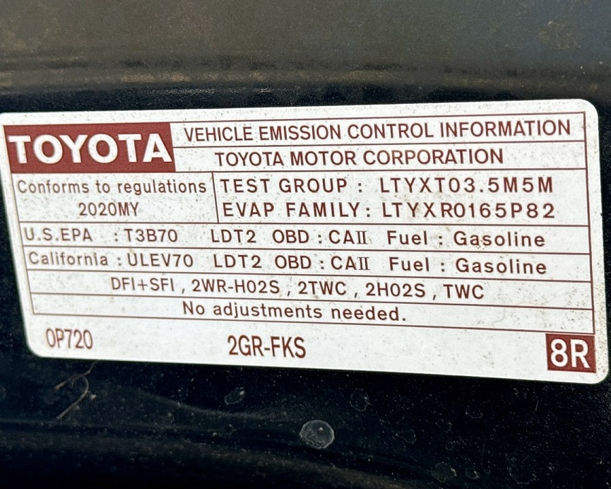 Toyota Highlander XLE FWD (Natl) 2020