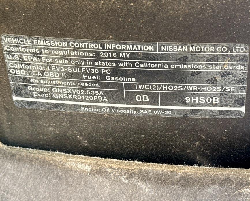 Nissan Altima S 4D Sedan 2.5 2016