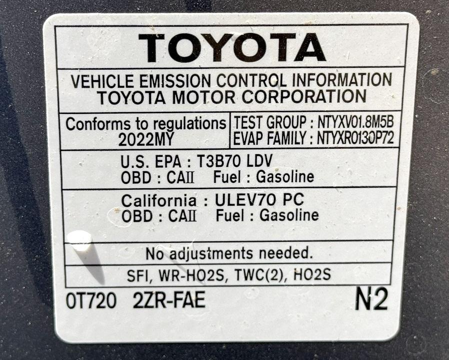 Toyota Corolla LE CVT (Natl) 2022