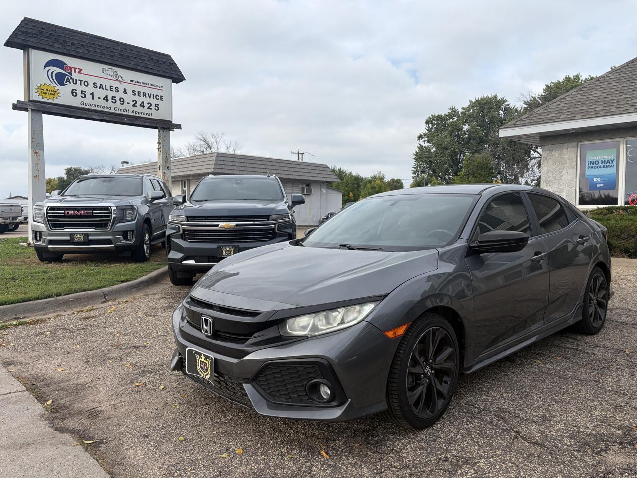 Gray 2017 Honda Civic Hatchback Hatchback Front-Wheel Drive Continuously Variable Transmission