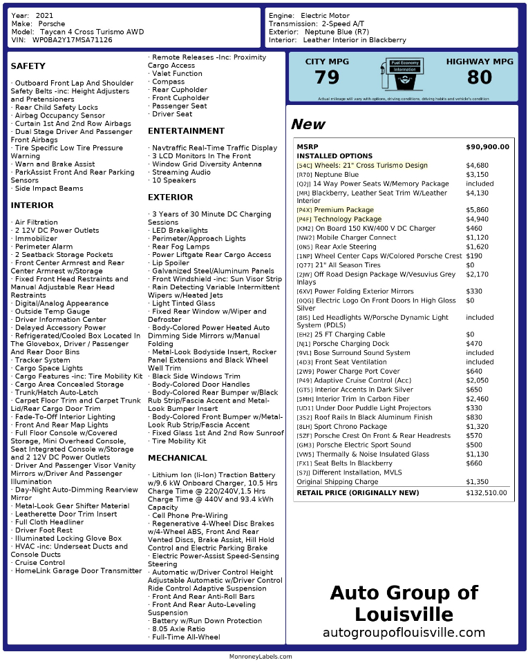 Porsche Taycan 4 Cross Turismo AWD 2021