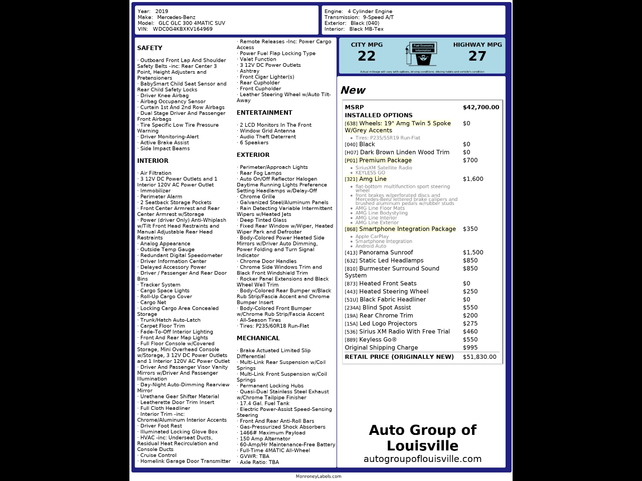 Mercedes-Benz GLC GLC 300 4MATIC SUV 2019