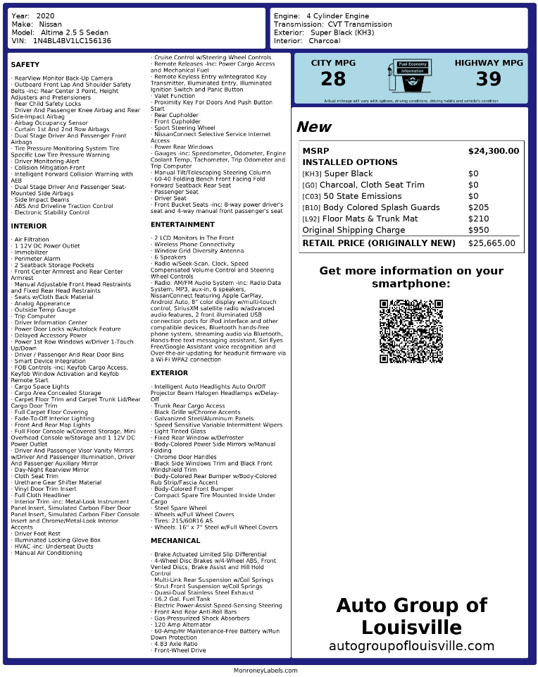 Nissan Altima 2.5 S Sedan 2020